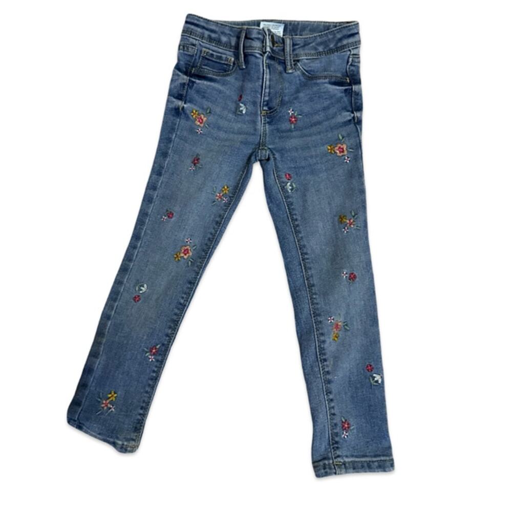 Jumping Beans Girls Embroidered Skinny Jeans  4T  Floral